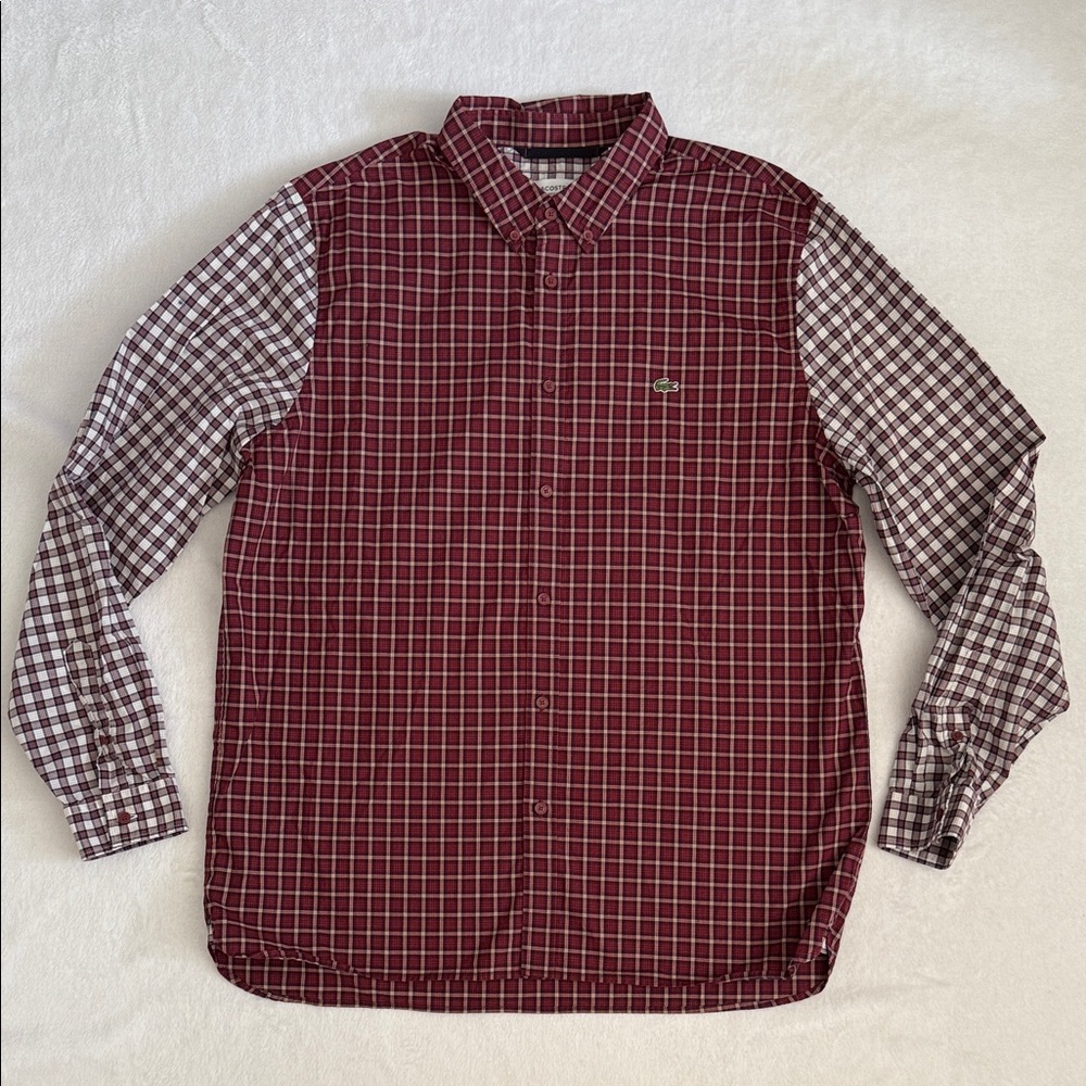 Lacoste | Regular Fit Checked Patchwork Plaid Button Down Shirt CH0091 (XL)
